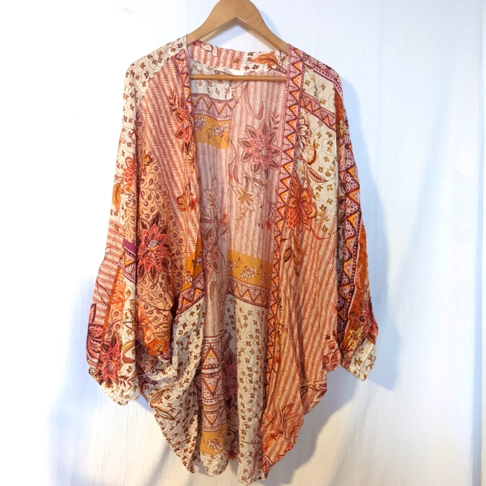 Anthropologie Colourful Kimono Shrug